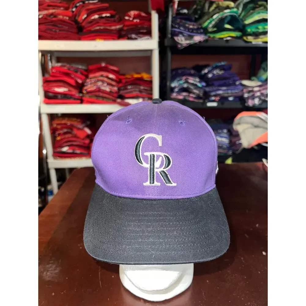Colorado Rockies New Era Hat Genuine MLB Purple Logo Baseball Cap Snapback VTG